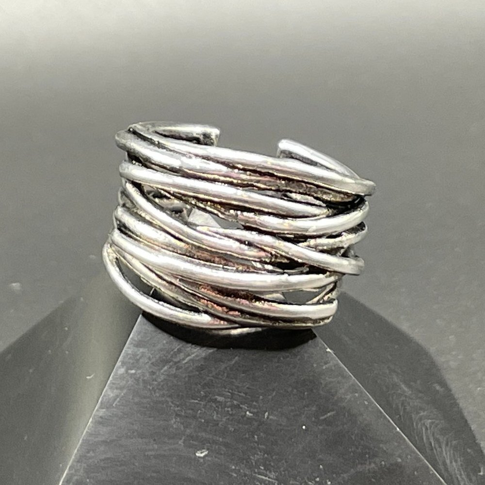 Twisted Distressed Wire Adjustable Wrapped Boho Ring #1150 - Picture 10 of 15